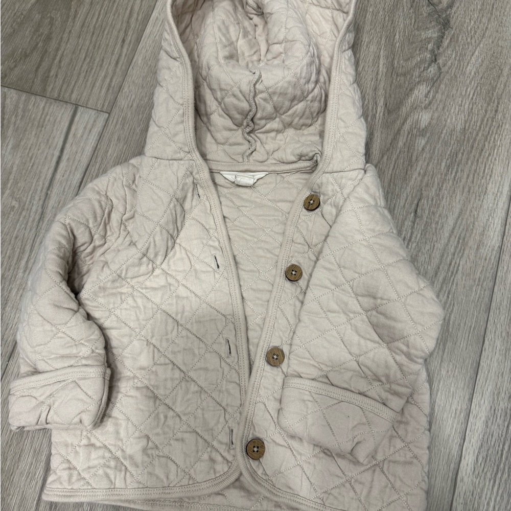 Burts Bee Baby Quilted Cream Kids Jacket